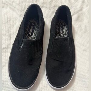 Lugz Classic Black Canvas Slip-Ons